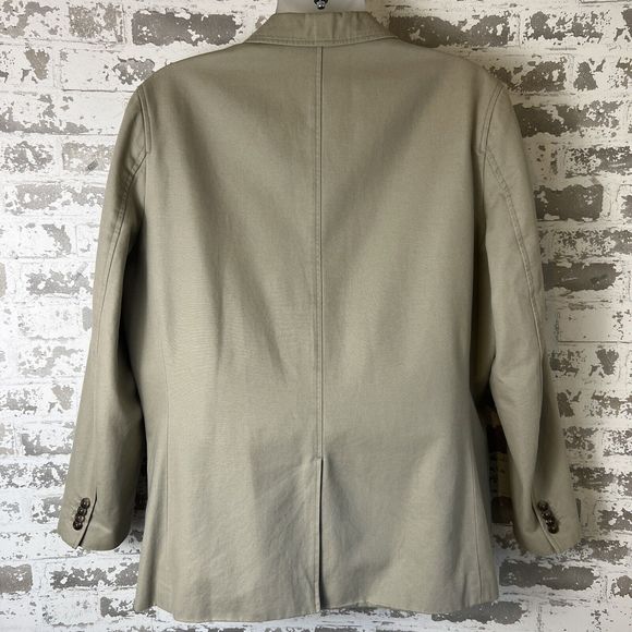 Eddie Bauer Blazer Men’s L Khaki Cotton Canvas Unstructured Casual Oversized - Picture 5 of 16